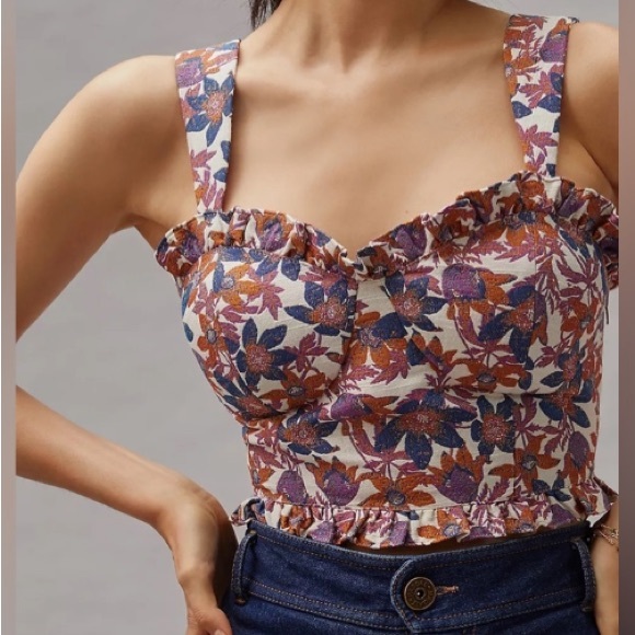 Anthropologie Tops - Sachin & Babi Sweetheart Jacquard Crop Top